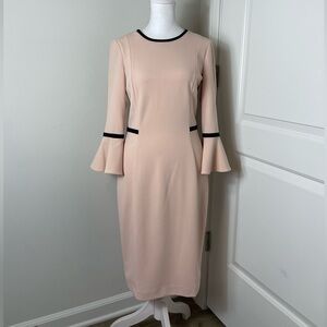 Calvin Klein Cream Dress with Black Accents